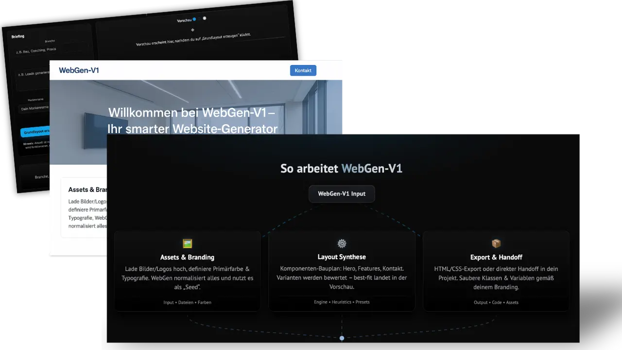 Website Generator Vorschau